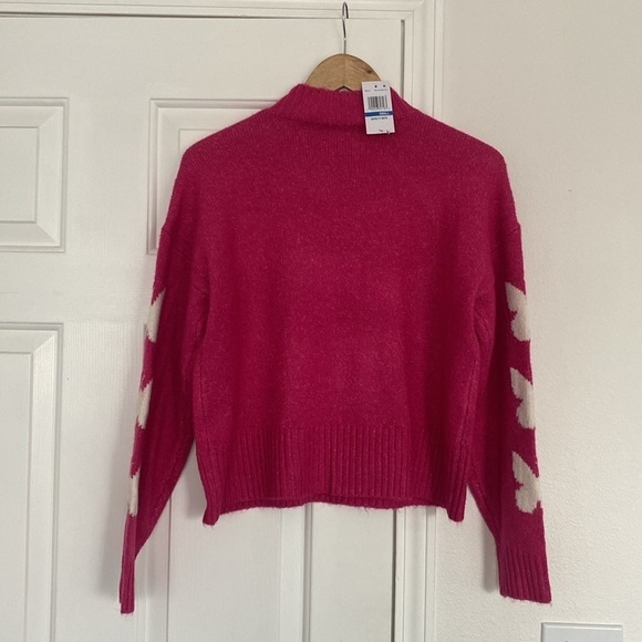 Ultra Flirt NWT hot pink mock neck sweater with butterfly design. - Picture 10 of 11
